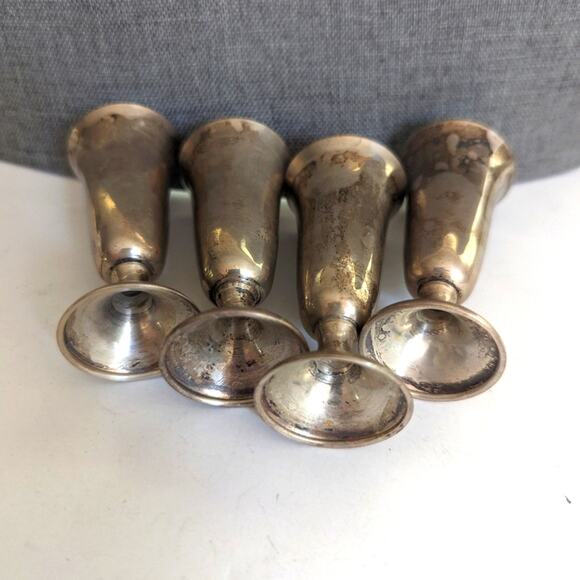 Vintage 50s/60s GORHAM 951 Sterling Silver 2 3/4" Cordial Shot Glass Set of 4 - Picture 3 of 6